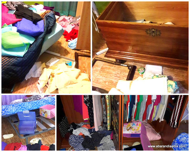 Imágenes del desorden ocasionado en este robo