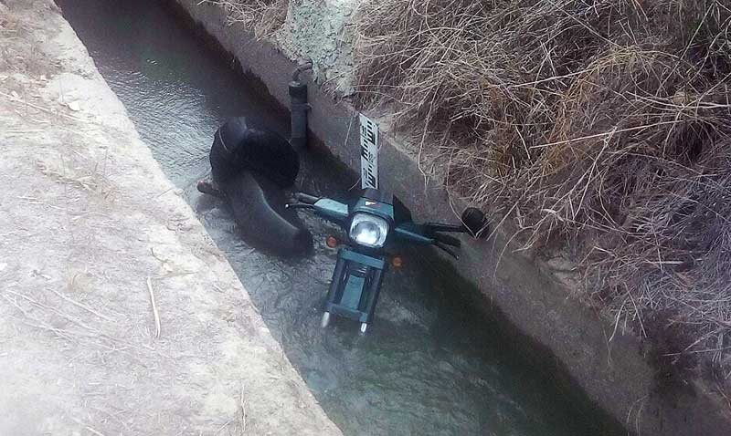 Así se encontraba el ciclomotor