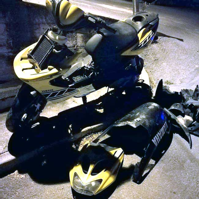 El ciclomotor estaba siendo despiezado