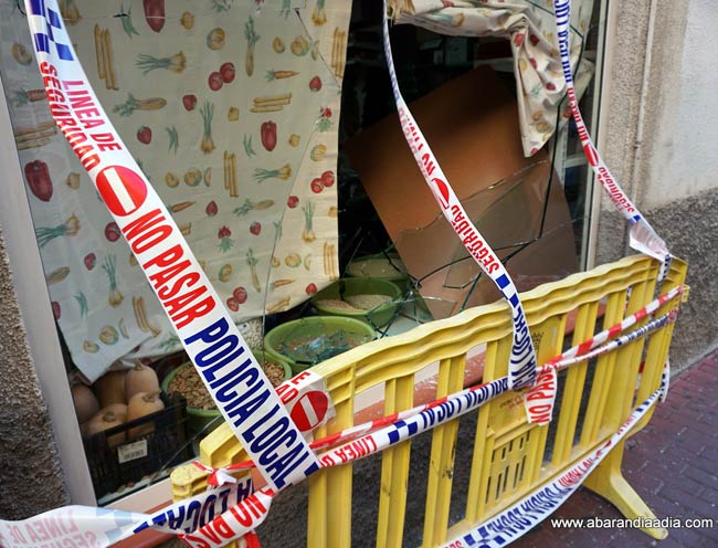 Estado en el que ha quedado la cristalera