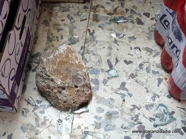 Piedra utilizada para destrozar el cristal