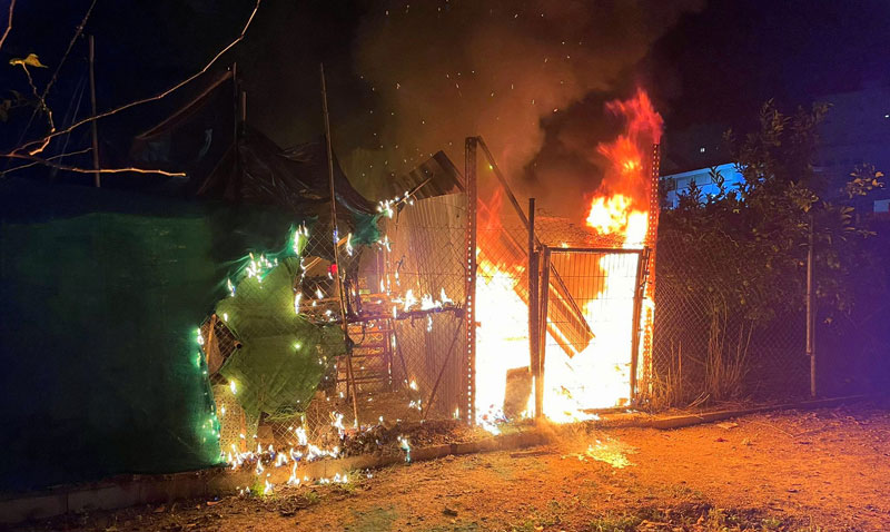 Estado de las llamas en sus primeros momentos