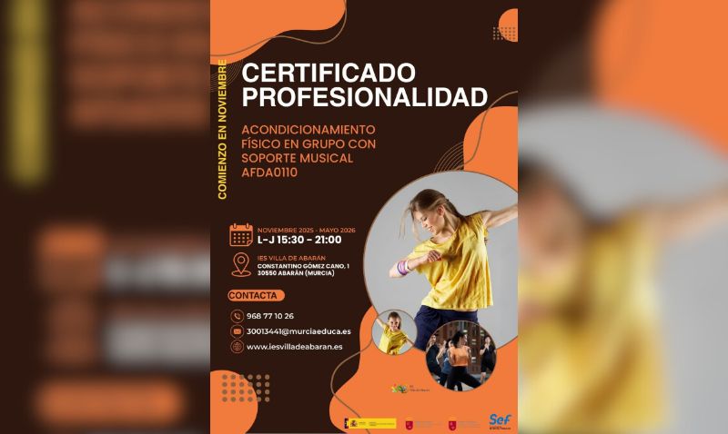 El IES Villa de Abarán oferta un Certificado de Profesionalidad en Acondicionamiento Físico