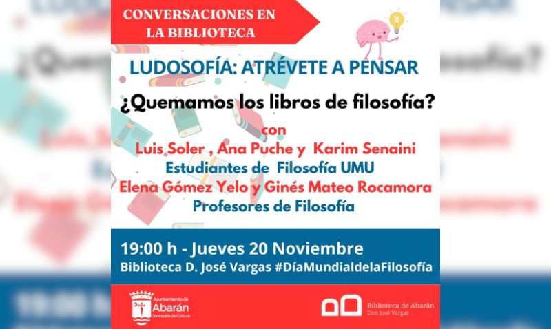Abarán celebra el Día Mundial de la Filosofía con una cita en la Biblioteca Municipal