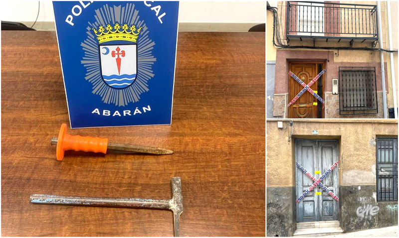 Útiles decomisados y viviendas precintadas