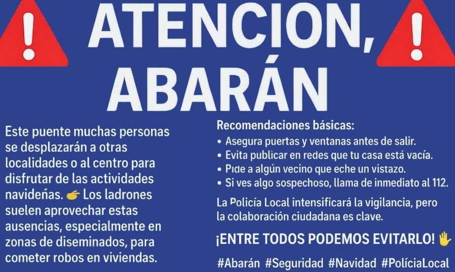 Consejos de la Policía Local ante el riesgo de robos en viviendas durante el puente