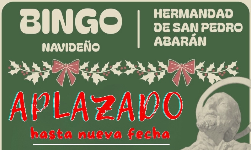 El bingo solidario de la Hermandad de San Pedro se pospone hasta una nueva fecha