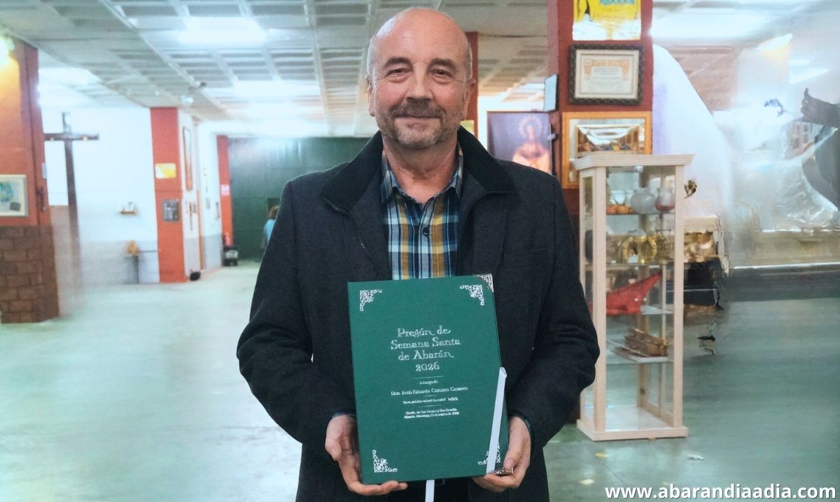 Eduardo Carrasco será el encargado de pregonar la Semana Santa de Abarán 2026