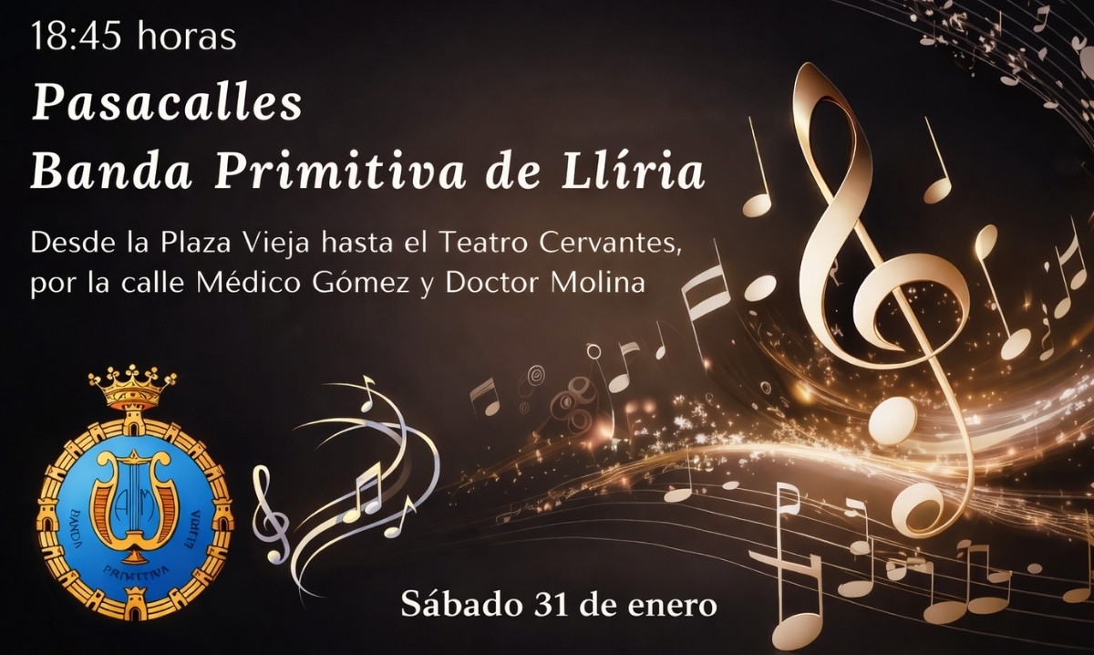 La Banda Primitiva de Llíria ofrecerá un pasacalles previo a su concierto en Abarán