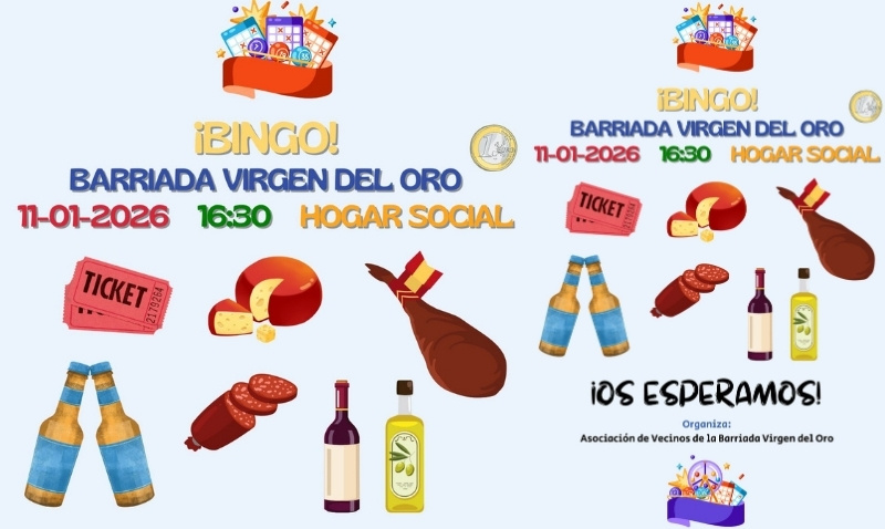 Nuevo bingo solidario en la barriada Virgen del Oro para impulsar sus fiestas de 2026