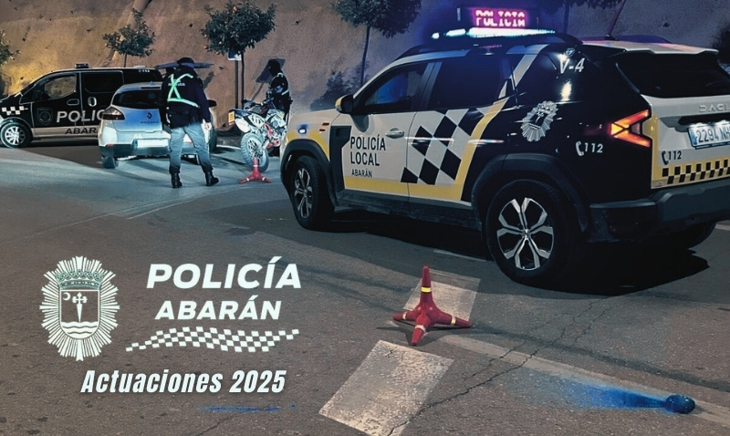 La Policía Local de Abarán hace balance de sus actuaciones en 2025 destacando una intensa labor en materia de seguridad vial