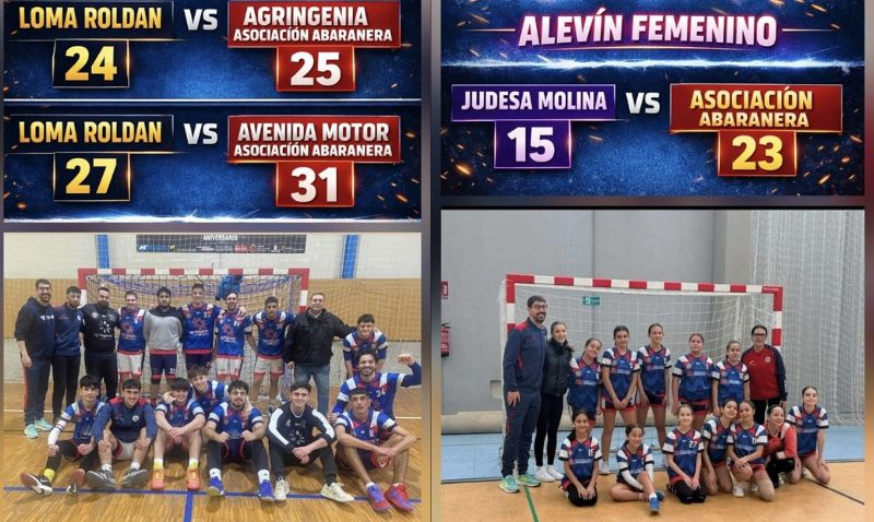 El balonmano abaranero celebra tres triunfos en un fin de semana completo