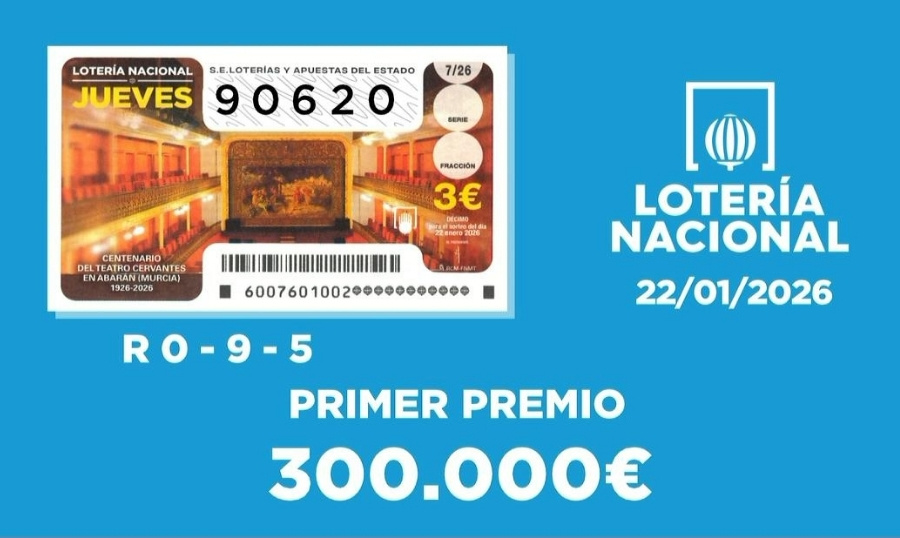 El 90.620 es el primer premio del sorteo del décimo del Centenario del Teatro Cervantes
