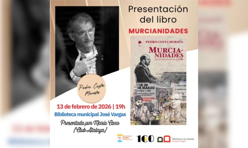 Pedro Costa Morata presenta ‘Murcianidades’ este viernes en la Biblioteca D. José Vargas