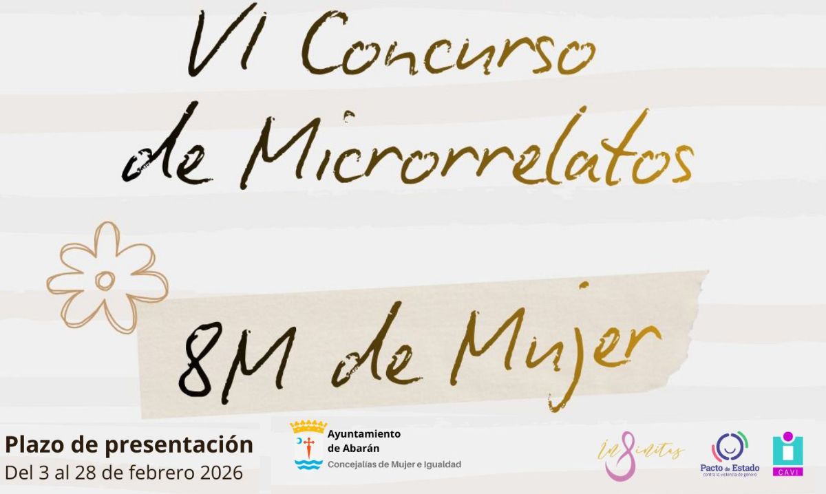 La Concejalía de Igualdad convoca el 'VI Concurso de Microrrelatos 8M de Mujer'