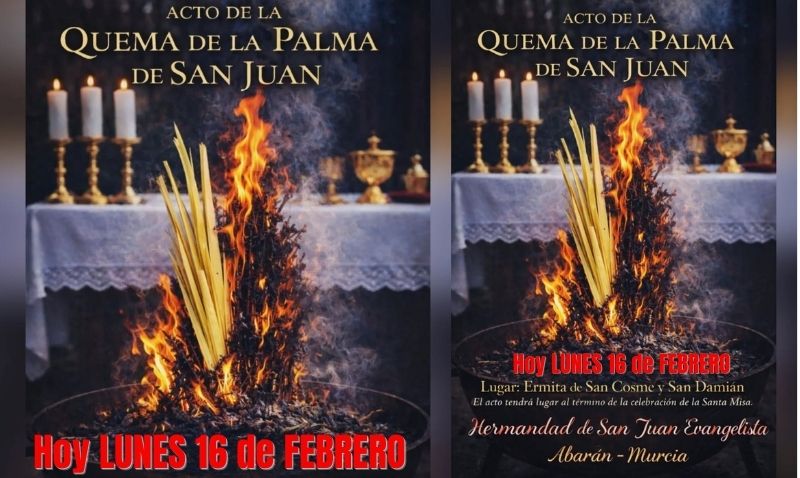 Abarán se prepara para el Miércoles de Ceniza con la quema de la palma de San Juan