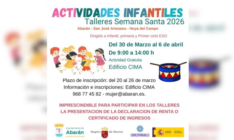 Talleres infantiles gratuitos en Semana Santa para facilitar la conciliación familiar