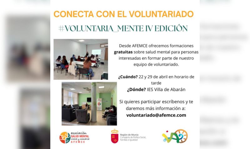 AFEMCE impulsa en Abarán su programa de voluntariado en salud mental