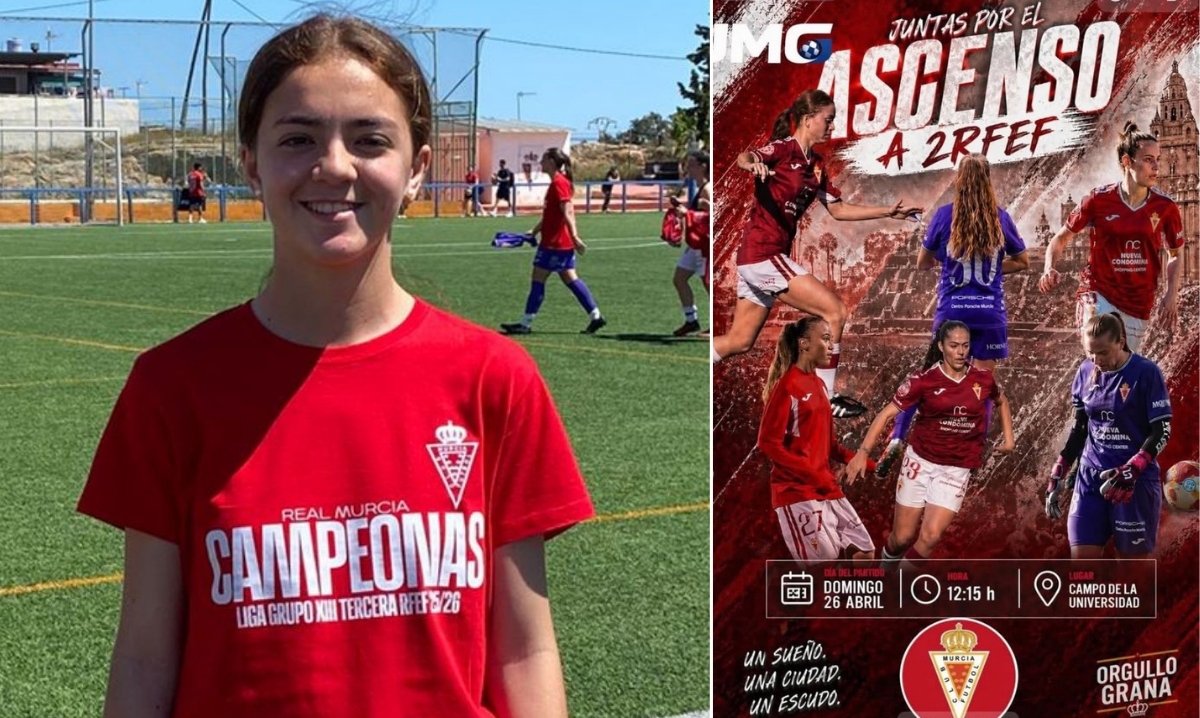 La abaranera Martina Gómez puede hoy hacer historia con el Real Murcia femenino