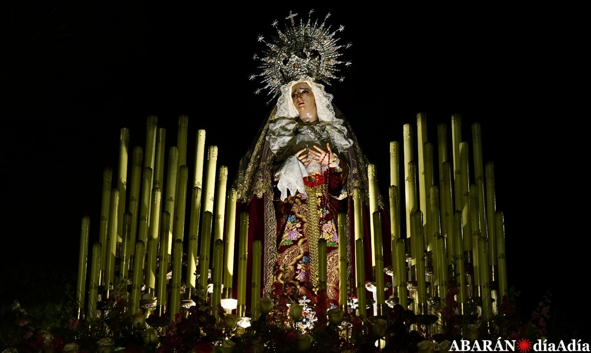 Procesión general en la noche del Miércoles Santo en la Semana Santa de Abarán