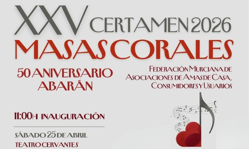 Abarán acoge este mediodía la primera cita con el XXV Certamen de Masas Corales