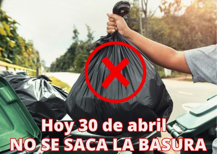 Hoy miércoles, 30 de abril, no se saca la basura en Abarán