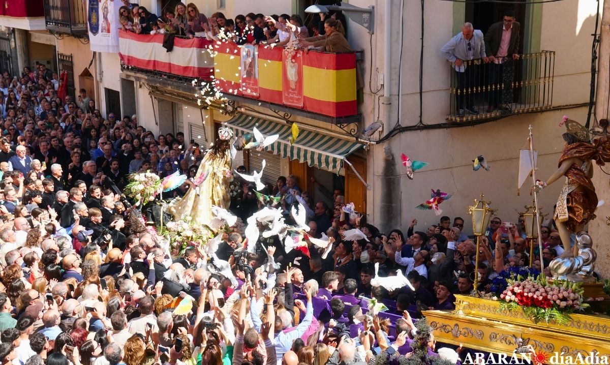 Emocionante procesión del Encuentro en la Semana Santa de Abarán 2026