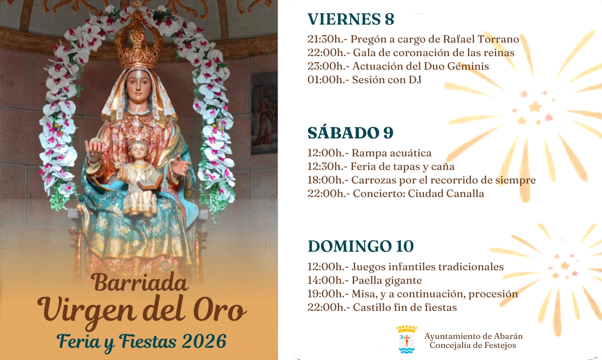 La barriada de la Virgen del Oro en Abarán celebrará sus fiestas este fin de semana