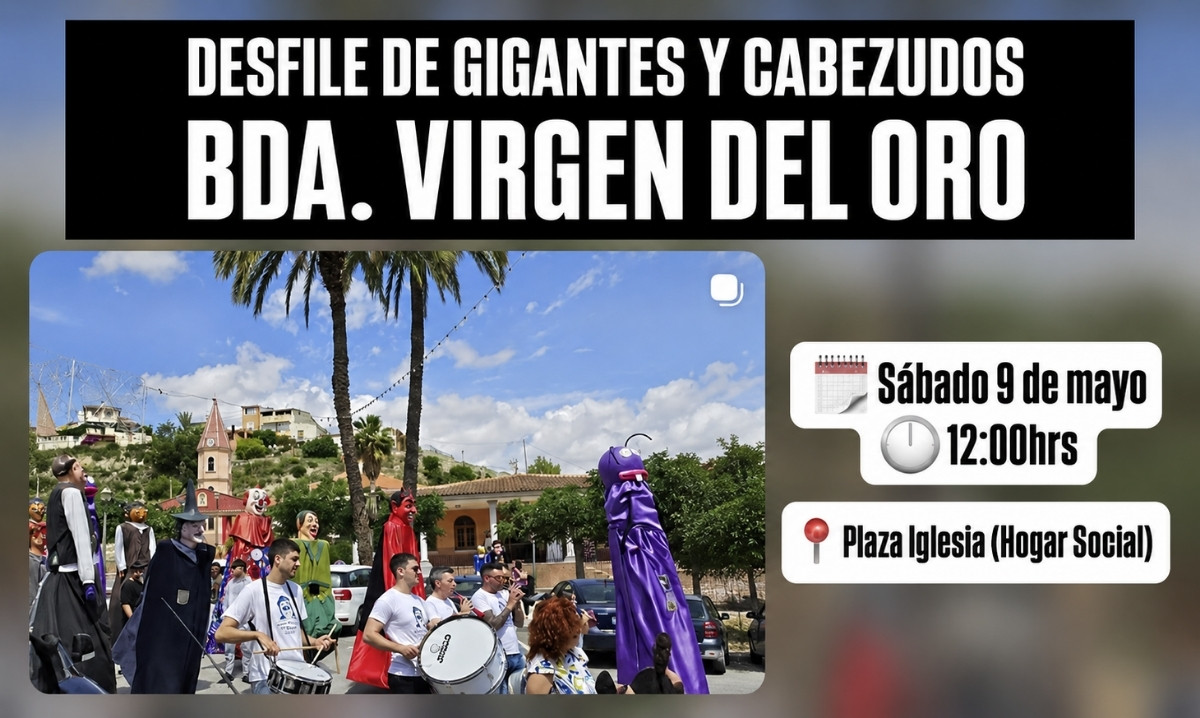 Los gigantes y cabezudos no faltarán a las fiestas de la barriada Virgen del Oro