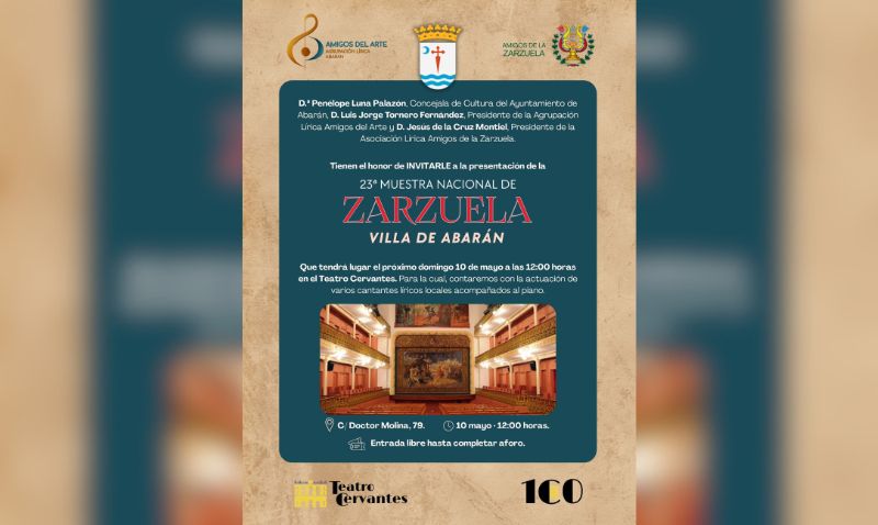 El Teatro Cervantes acoge este domingo el estreno de la 23ª Muestra de Zarzuela