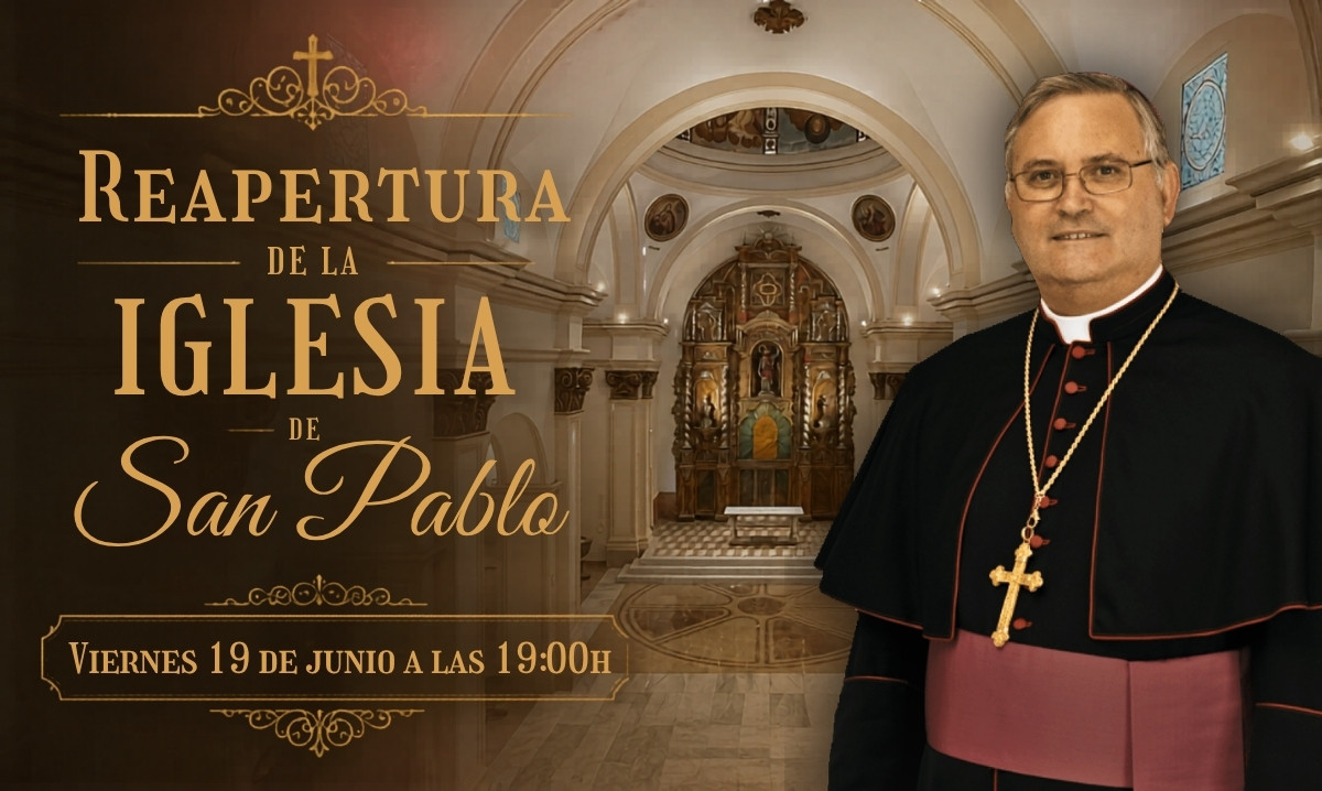 El obispo José Manuel Lorca asistirá al acto de reapertura de la iglesia de San Pablo