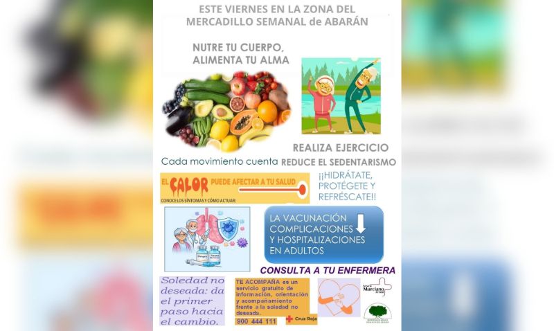 Abarán acogerá este viernes 8 de mayo el mercadillo de la salud
