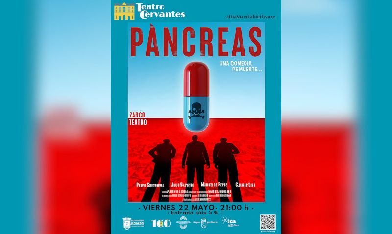Aplazan al 22 de mayo la obra ‘Páncreas’ en el Teatro Cervantes de Abarán