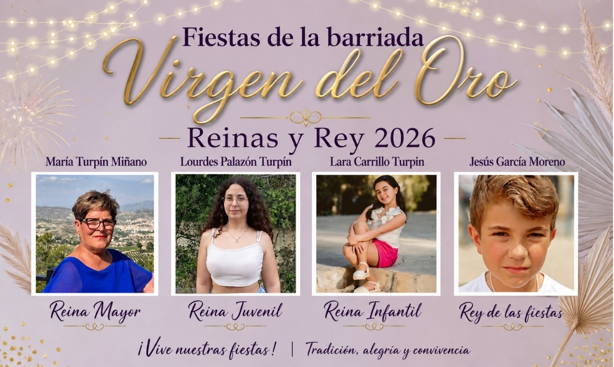 La barriada Virgen del Oro corona este viernes a sus reinas y rey de las fiestas 
