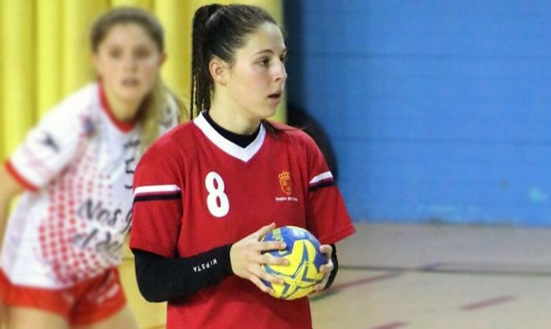 Irene en un encuentro con la Selección Murciana