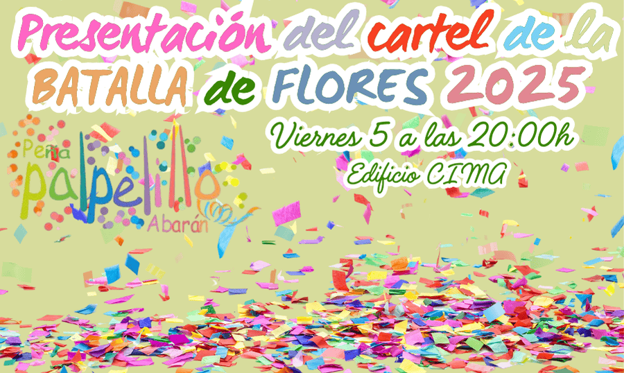 Esta tarde se presenta el cartel anunciador de la Batalla de Flores de Abarán 2025