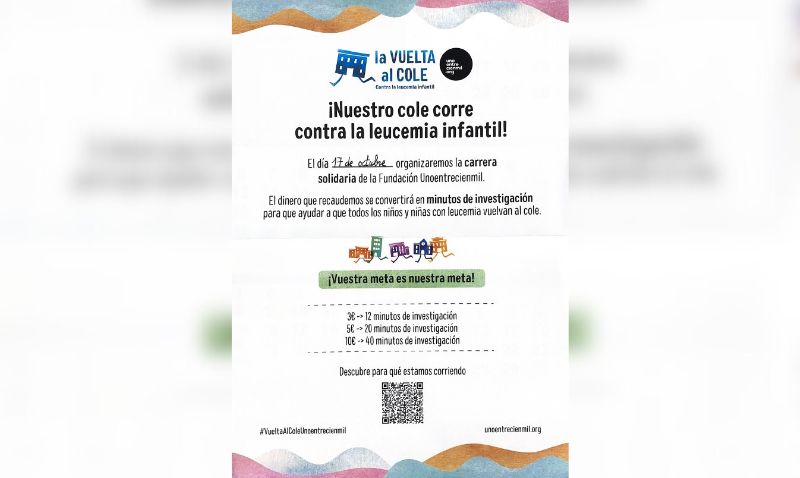 El CEIP Juan XXIII de Abarán corre contra la leucemia infantil