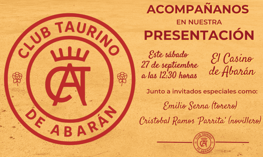 Este sábado se presentará de manera oficial el nuevo Club Taurino de Abarán