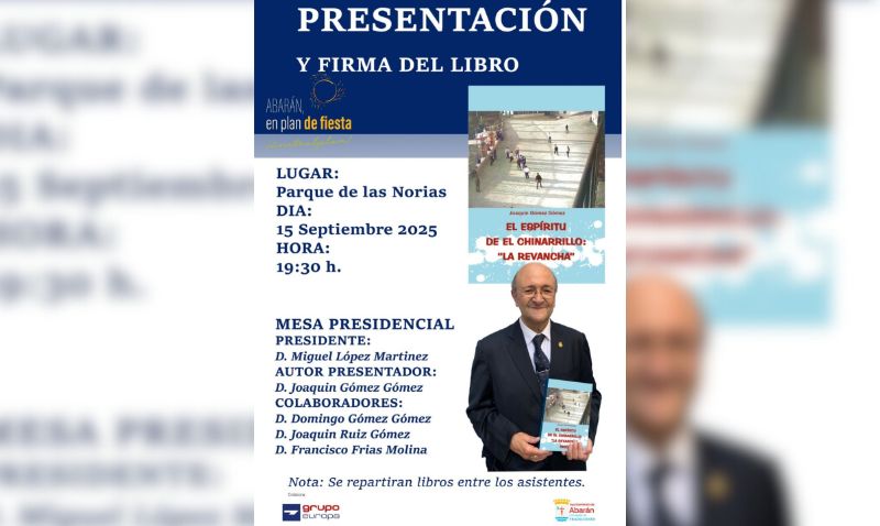 Abarán acoge la presentación del libro “El espíritu de El Chinarrrillo: La Revancha
