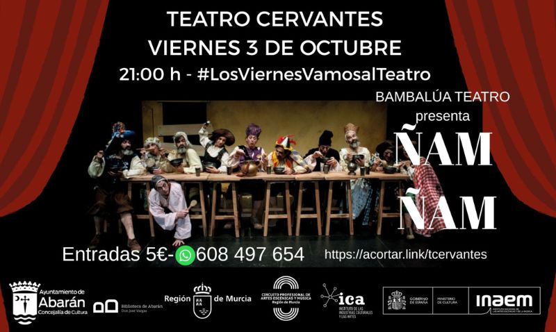 El humor de “Ñam Ñam” llegará al Teatro Cervantes de Abarán el próximo 3 de octubre