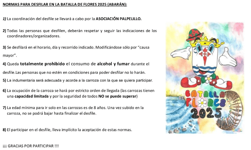 La Peña Palpelillo informa de las normas para participar en el desfile de carrozas