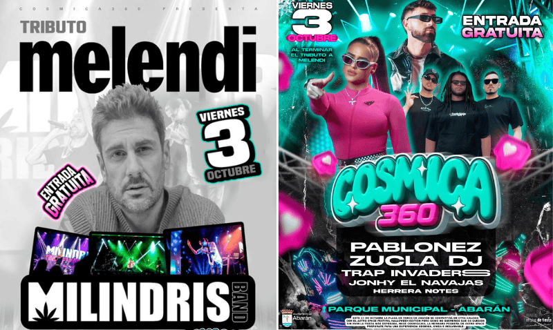 Esta noche se celebra el tributo a Melendi y el Cósmica Festival de las Fiestas de Abarán