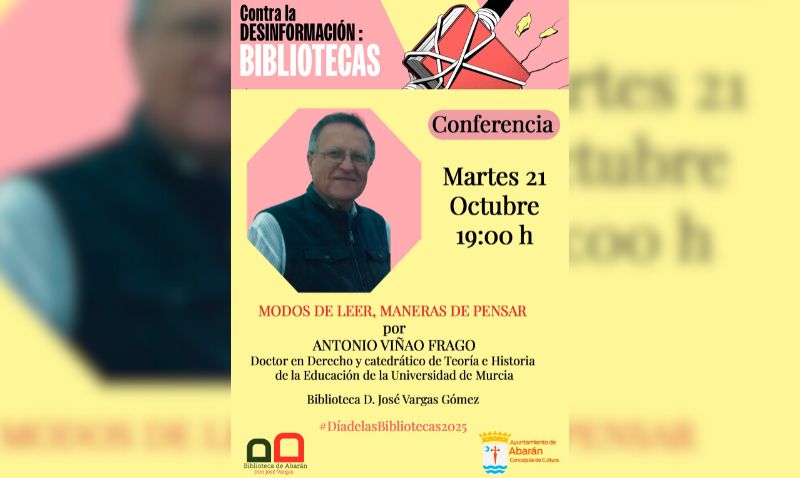 Antonio Viñao ofrece hoy una conferencia en Abarán por el Día de las Bibliotecas