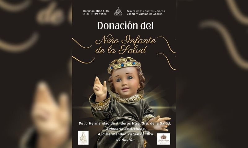 Abarán acogerá la donación del Niño Infante de la Salud el próximo 2 de noviembre
