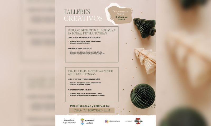 Abarán impulsa talleres creativos para mujeres en el casco urbano y pedanías