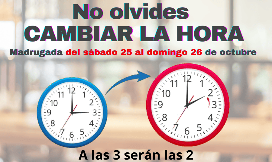 Este fin de semana llega el cambio de hora para adaptarnos al horario de invierno