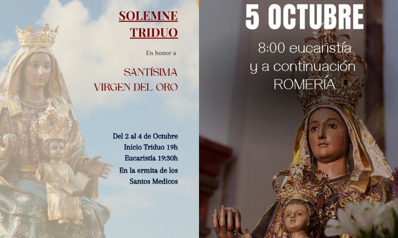 Hoy comienza el Solemne Triduo a la Virgen del Oro