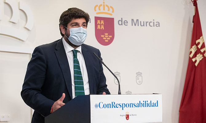 López Miras anunció las nuevas medidas este lunes