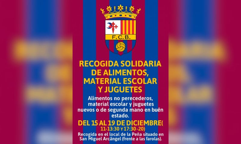 La Peña Barcelonista de Abarán impulsa una recogida solidaria de alimentos