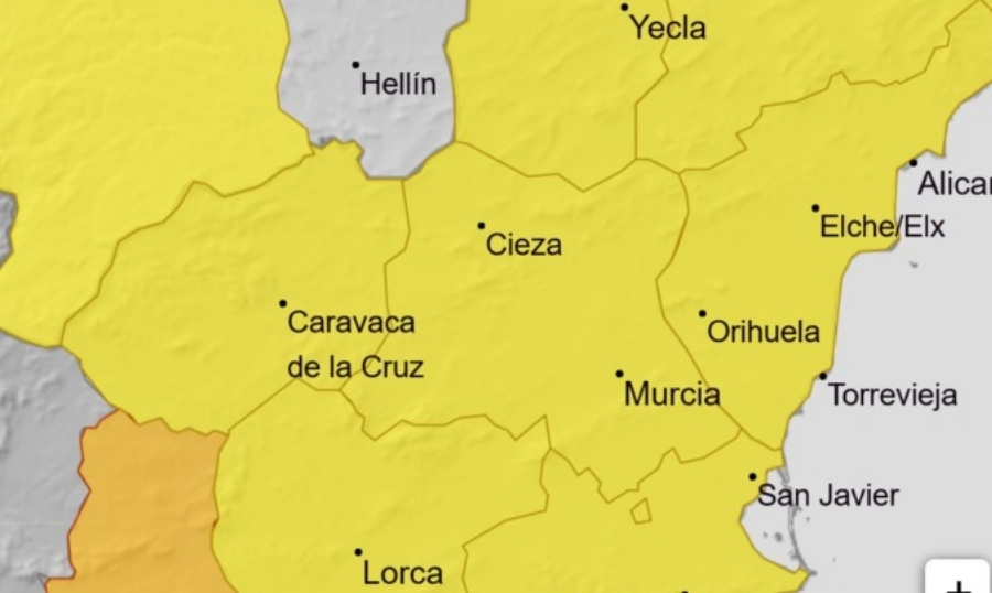 La previsión de la AEMET rebaja a nivel amarillo el aviso en toda la Región de Murcia